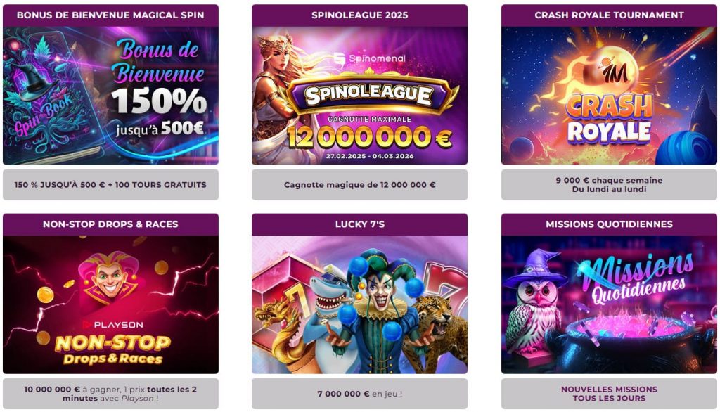 Bonus de bienvenue Magical Spin Casino