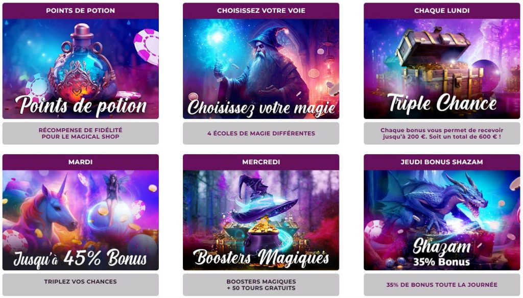 Promotions hebdomadaires Magical Spin Casino